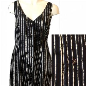Black striped maxi dress